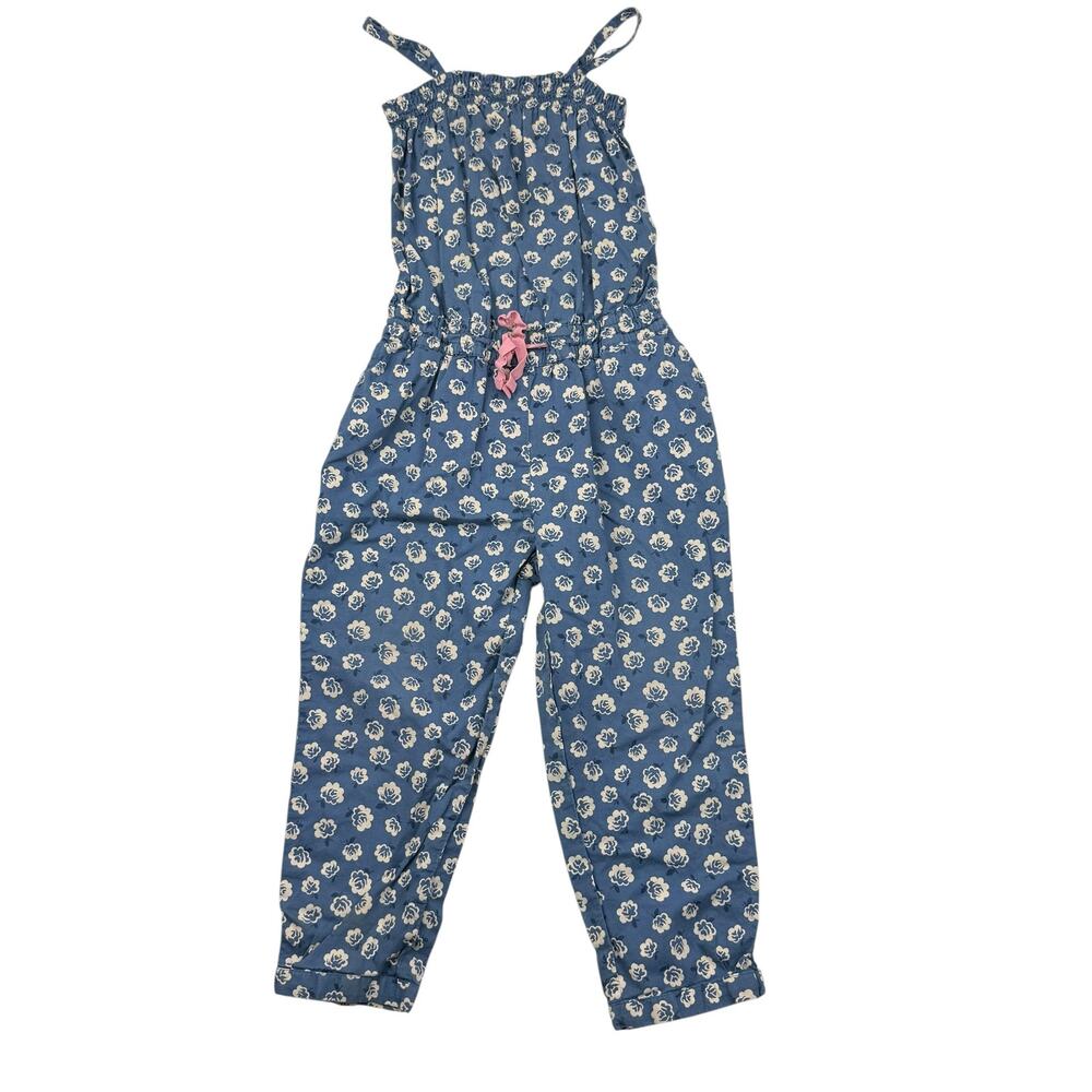 Mini Boden Blue Floral Tank Romper, Size 2-3